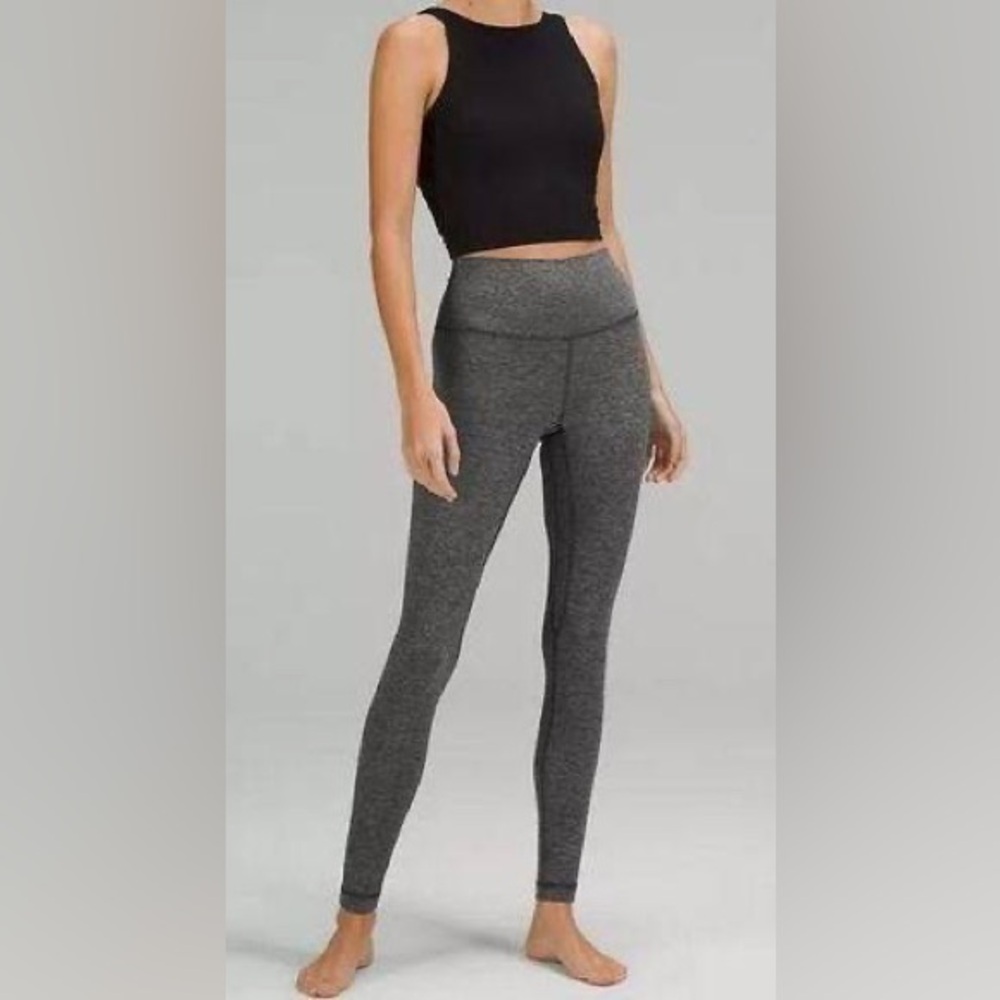 Lululemon Wunder Under gray coal & black reversible leggings